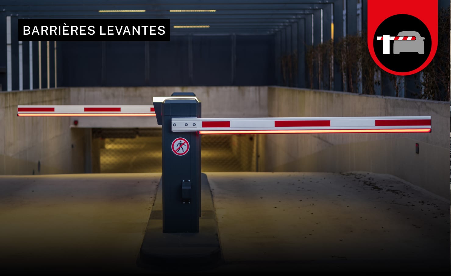 Barrière levante lumineuse de parking privée